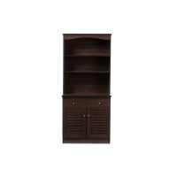 Baxton Studio DR 883701-Wenge Agni Buffet and Hutch Kitchen Cabinet in Dark Brown